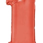 Grote folie cijferballon  1 Rood