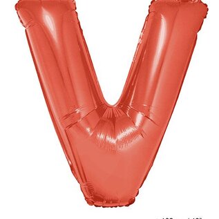 Grote folie ballon letter V Rood
