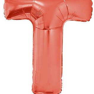 Grote folie ballon letter T Rood