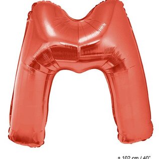Grote folie ballon letter M Rood