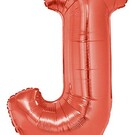 Grote folie ballon letter J Rood
