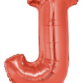 Grote folie ballon letter J Rood