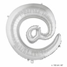 Grote folie ballon @-teken Zilver