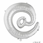 Grote folie ballon @-teken Zilver