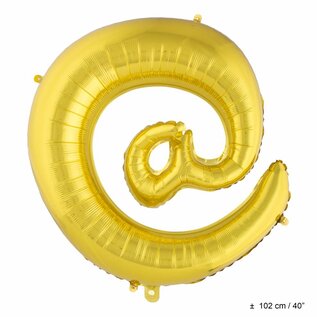 Grote folie ballon @-teken Goud