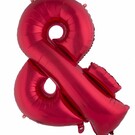 Grote folie ballon &-teken Rood