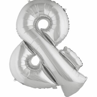 Grote folie ballon &-teken Zilver