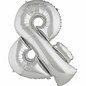 Grote folie ballon &-teken Zilver