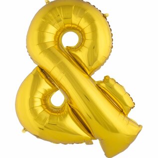 Grote folie ballon &-teken Goud