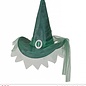 Halloween Groene heksenhoeden met sluier voor heksenjurkjes