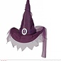 Halloween Paarse heksenhoeden met tule sluier