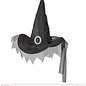 Halloween Zwarte heksenhoeden met sluier en gesp