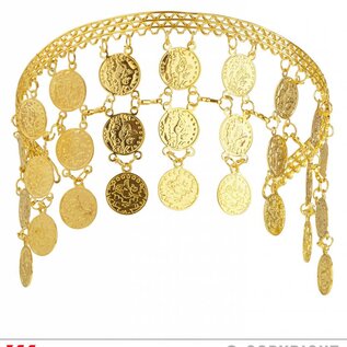 Nieuw2015-2016 Hoofdversiering met gouden muntjes voor carnaval