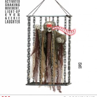 Halloween Grimreaper in kooi met beweging en geluid