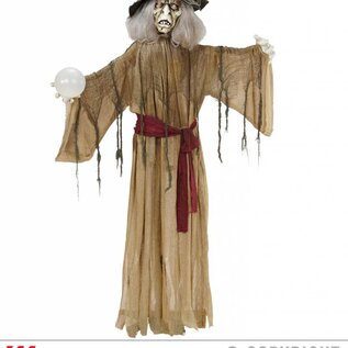 Halloween Heksenpop met verlichte magische bal