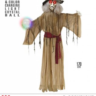 Halloween Heksenpop met verlichte magische bal