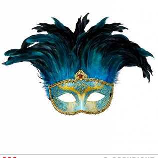 Nieuw2015-2016 Blauwe oogmaskers met veertjes en steentjes
