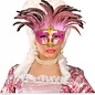 Nieuw2015-2016 Roze oogmaskers met veertjes en steentjes