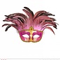 Nieuw2015-2016 Roze oogmaskers met veertjes en steentjes