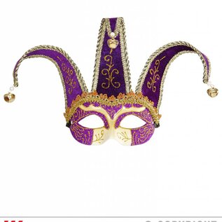 Nieuw2015-2016 Paarse Venetiaanse oogmaskers met klatergoud