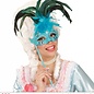 Nieuw2015-2016 Azuur blauwe oogmasker met veren op stokje met glitters