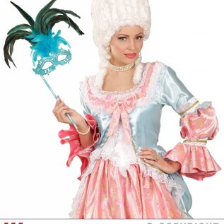 Nieuw2015-2016 Azuur blauwe oogmasker met veren op stokje met glitters