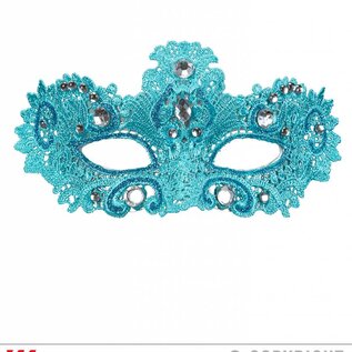 Nieuw2015-2016 Azuur blauwe Venetiaanse oogmaskertjes met steentjes