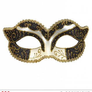 Nieuw2015-2016 Zwart oogmaskers Venetiaans met gouden glitters voor feestjes