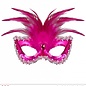 Nieuw2015-2016 Roze baronessen oogmasker met roze veertjes