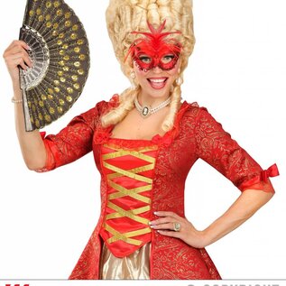 Nieuw2015-2016 Rode baronessen oogmaskers met veertjes en steentjes