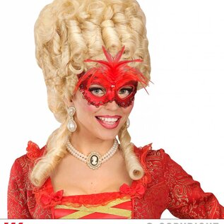 Nieuw2015-2016 Rode baronessen oogmaskers met veertjes en steentjes