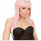 Nieuw2015-2016 Roze met turquoise gemêleerde party pruik