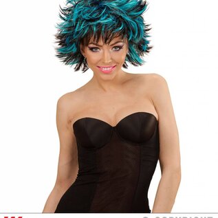 Nieuw2015-2016 Coupe ravage pruik zwart met blauw voor spetterende party's