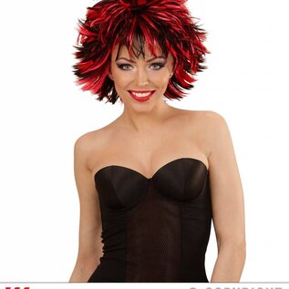Nieuw2015-2016 Coupe ravage pruik zwart met rood voor spetterende party's