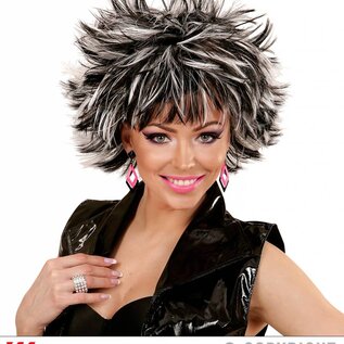 Nieuw2015-2016 Coupe ravage pruik zwart met wit voor spetterende party's