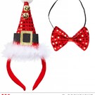 Nieuw2015-2016 Pailletten Kerstmanmuts met strikje