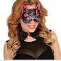 Nieuw2015-2016 Katten maskertje met strikje in zwart met roze