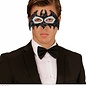 Halloween Vleermuis maskertje met strikje in zwart met zilver voor party's