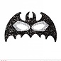 Halloween Vleermuis maskertje met strikje in zwart met zilver voor party's
