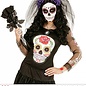 Nieuw2015-2016 Sluier met paarse rozen en een schedeltje voor Halloween