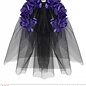 Nieuw2015-2016 Sluier met paarse rozen en een schedeltje voor Halloween