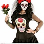 Nieuw2015-2016 Sluier met rode rozen en een schedeltje voor Halloween