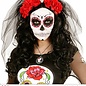 Nieuw2015-2016 Sluier met rode rozen en een schedeltje voor Halloween