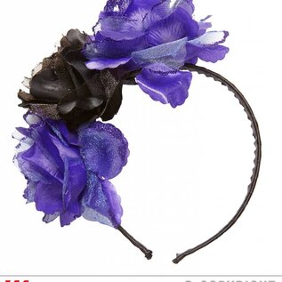 Halloween Halloween haarbandje met zwart paarse rozen voor enge bruiden
