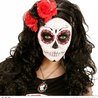 Halloween Halloween haarbandje met zwarte rode rozen voor enge bruiden