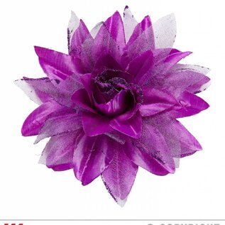 Nieuw2015-2016 Paarse bloemen haarclip met glitters voor in de feestpruik
