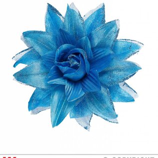 Nieuw2015-2016 Azuur bloemen haarclip met glitters voor in de feestpruik