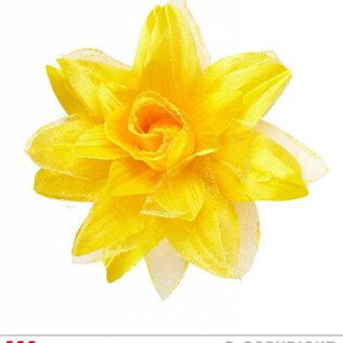 Nieuw2015-2016 Gele bloemen haarclip met glitters voor in de feestpruik