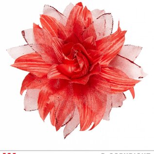 Nieuw2015-2016 Rode bloemen haarclip met glitters voor in de feestpruik