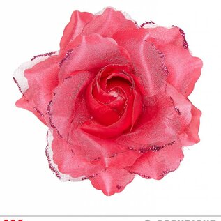 Nieuw2015-2016 Roze roos haarclip met glitters voor in de feestpruik